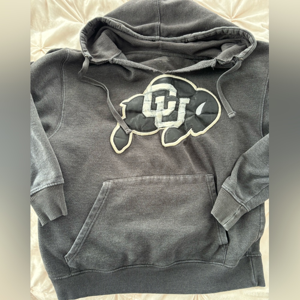 vintage university of colorado hoodie grey sz M cadre